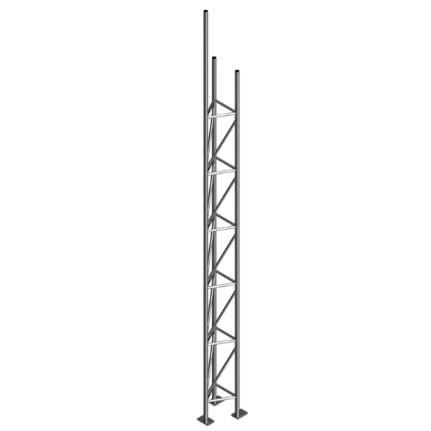 Tubular lattice mast |  48 x 3.2 mm | Total length: 5350 mm, galvanized,Tube:  48 x 3.2 mm the adapter plate (3F120-2) is required for attachment to a concrete block